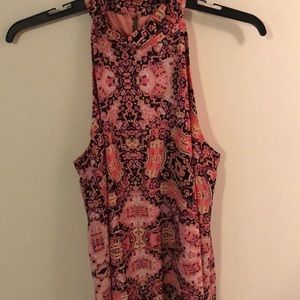 Pink, black and yellow large decree dress